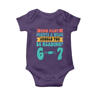 Funny 67 Six Seven Teacher Baby Onesie How Many Nights A Week Should You Be Reading 6 7 - Wonder Print Shop