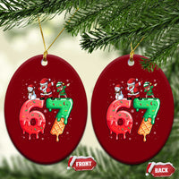 67 Six Seven Christmas Ceramic Ornament Funny Dabbing Santa Elf Friends 6 7 Meme Gen Alpha Slang - Wonder Print Shop