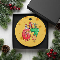 67 Six Seven Christmas Ceramic Ornament Funny Dabbing Santa Elf Friends 6 7 Meme Gen Alpha Slang - Wonder Print Shop