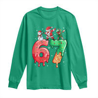 67 Six Seven Christmas Long Sleeve Shirt Funny Dabbing Santa Elf Friends 6 7 Meme Gen Alpha Slang - Wonder Print Shop