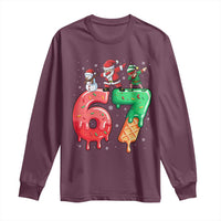 67 Six Seven Christmas Long Sleeve Shirt Funny Dabbing Santa Elf Friends 6 7 Meme Gen Alpha Slang - Wonder Print Shop