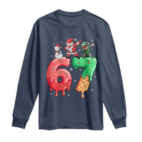67 Six Seven Christmas Long Sleeve Shirt Funny Dabbing Santa Elf Friends 6 7 Meme Gen Alpha Slang - Wonder Print Shop