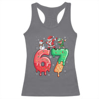 67 Six Seven Christmas Racerback Tank Top Funny Dabbing Santa Elf Friends 6 7 Meme Gen Alpha Slang - Wonder Print Shop
