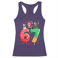 67 Six Seven Christmas Racerback Tank Top Funny Dabbing Santa Elf Friends 6 7 Meme Gen Alpha Slang - Wonder Print Shop
