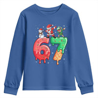 67 Six Seven Christmas Youth Sweatshirt Funny Dabbing Santa Elf Friends 6 7 Meme Gen Alpha Slang - Wonder Print Shop