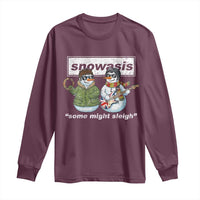 Snowasis Some Might Sleigh Christmas Long Sleeve Shirt Funny Music Lovers Snowman Singers Band - Wonder Print Shop