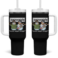 Snowasis Some Might Sleigh Christmas Tumbler With Handle Funny Music Lovers Snowman Singers Band - Wonder Print Shop