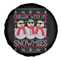 Chillin With My Snowmies Spare Tire Cover Funny Snowman Christmas Kids Boys Ugly Xmas - Wonder Print Shop