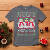 Chillin With My Snowmies T Shirt Funny Snowman Christmas Kids Boys Ugly Xmas - Wonder Print Shop