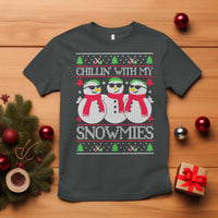 Chillin With My Snowmies T Shirt Funny Snowman Christmas Kids Boys Ugly Xmas - Wonder Print Shop