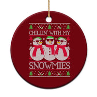Chillin With My Snowmies Ceramic Ornament Funny Snowman Christmas Kids Boys Ugly Xmas - Wonder Print Shop