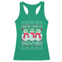 Chillin With My Snowmies Racerback Tank Top Funny Snowman Christmas Kids Boys Ugly Xmas - Wonder Print Shop