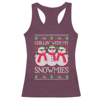 Chillin With My Snowmies Racerback Tank Top Funny Snowman Christmas Kids Boys Ugly Xmas - Wonder Print Shop