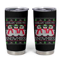 Chillin With My Snowmies Tumbler Cup Funny Snowman Christmas Kids Boys Ugly Xmas - Wonder Print Shop