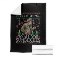 Merry Christmas Sumbitches Throw Blanket Funny Smokey Retro 80s Movie The Bandit Ugly Xmas - Wonder Print Shop