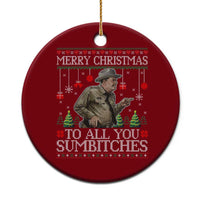 Merry Christmas Sumbitches Ceramic Ornament Funny Smokey Retro 80s Movie The Bandit Ugly Xmas - Wonder Print Shop