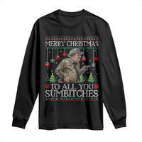 Merry Christmas Sumbitches Long Sleeve Shirt Funny Smokey Retro 80s Movie The Bandit Ugly Xmas - Wonder Print Shop