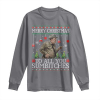 Merry Christmas Sumbitches Long Sleeve Shirt Funny Smokey Retro 80s Movie The Bandit Ugly Xmas - Wonder Print Shop