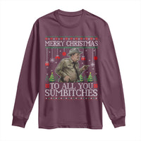 Merry Christmas Sumbitches Long Sleeve Shirt Funny Smokey Retro 80s Movie The Bandit Ugly Xmas - Wonder Print Shop