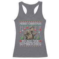 Merry Christmas Sumbitches Racerback Tank Top Funny Smokey Retro 80s Movie The Bandit Ugly Xmas - Wonder Print Shop