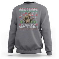 Merry Christmas Sumbitches Sweatshirt Funny Smokey Retro 80s Movie The Bandit Ugly Xmas - Wonder Print Shop