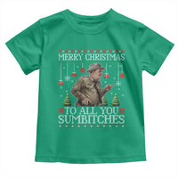 Merry Christmas Sumbitches Toddler T Shirt Funny Smokey Retro 80s Movie The Bandit Ugly Xmas - Wonder Print Shop