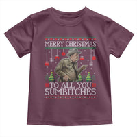 Merry Christmas Sumbitches Toddler T Shirt Funny Smokey Retro 80s Movie The Bandit Ugly Xmas - Wonder Print Shop