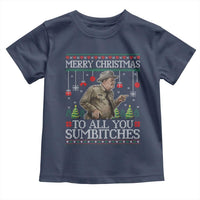 Merry Christmas Sumbitches Toddler T Shirt Funny Smokey Retro 80s Movie The Bandit Ugly Xmas - Wonder Print Shop