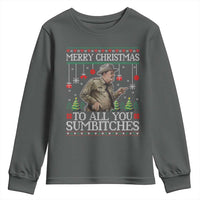 Merry Christmas Sumbitches Youth Sweatshirt Funny Smokey Retro 80s Movie The Bandit Ugly Xmas - Wonder Print Shop
