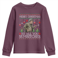 Merry Christmas Sumbitches Youth Sweatshirt Funny Smokey Retro 80s Movie The Bandit Ugly Xmas - Wonder Print Shop