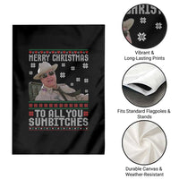 Merry Christmas To All You Sumbitches Garden Flag Funny Ugly Xmas Retro 80s Movie - Wonder Print Shop