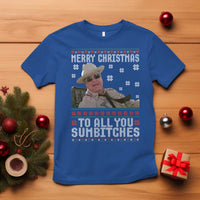 Merry Christmas To All You Sumbitches T Shirt Funny Ugly Xmas Retro 80s Movie - Wonder Print Shop