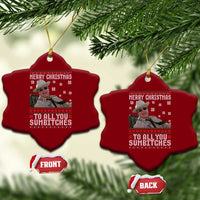 Merry Christmas To All You Sumbitches Ceramic Ornament Funny Ugly Xmas Retro 80s Movie - Wonder Print Shop