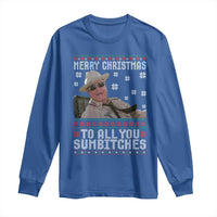Merry Christmas To All You Sumbitches Long Sleeve Shirt Funny Ugly Xmas Retro 80s Movie - Wonder Print Shop