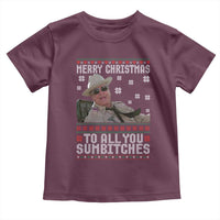 Merry Christmas To All You Sumbitches Toddler T Shirt Funny Ugly Xmas Retro 80s Movie - Wonder Print Shop