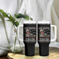 Merry Christmas To All You Sumbitches Tumbler With Handle Funny Ugly Xmas Retro 80s Movie - Wonder Print Shop
