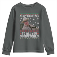 Merry Christmas To All You Sumbitches Youth Sweatshirt Funny Ugly Xmas Retro 80s Movie - Wonder Print Shop