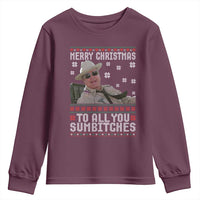 Merry Christmas To All You Sumbitches Youth Sweatshirt Funny Ugly Xmas Retro 80s Movie - Wonder Print Shop