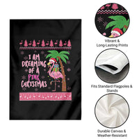 I Am Dreaming Of A Pink Christmas Garden Flag Family Trip Santa Flamingo Palm Tree Ugly Xmas - Wonder Print Shop