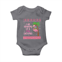 I Am Dreaming Of A Pink Christmas Baby Onesie Family Trip Santa Flamingo Palm Tree Ugly Xmas - Wonder Print Shop