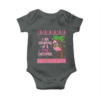 I Am Dreaming Of A Pink Christmas Baby Onesie Family Trip Santa Flamingo Palm Tree Ugly Xmas - Wonder Print Shop