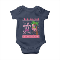 I Am Dreaming Of A Pink Christmas Baby Onesie Family Trip Santa Flamingo Palm Tree Ugly Xmas - Wonder Print Shop