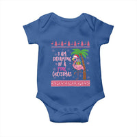 I Am Dreaming Of A Pink Christmas Baby Onesie Family Trip Santa Flamingo Palm Tree Ugly Xmas - Wonder Print Shop