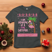 I Am Dreaming Of A Pink Christmas T Shirt Family Trip Santa Flamingo Palm Tree Ugly Xmas - Wonder Print Shop