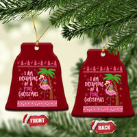 I Am Dreaming Of A Pink Christmas Ceramic Ornament Family Trip Santa Flamingo Palm Tree Ugly Xmas - Wonder Print Shop