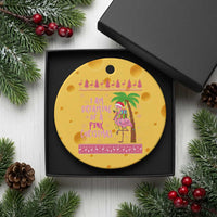 I Am Dreaming Of A Pink Christmas Ceramic Ornament Family Trip Santa Flamingo Palm Tree Ugly Xmas - Wonder Print Shop