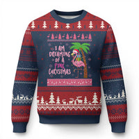 I Am Dreaming Of A Pink Xmas Ugly Christmas Sweater Family Trip Santa Flamingo Palm Tree Ugly Xmas - Wonder Print Shop
