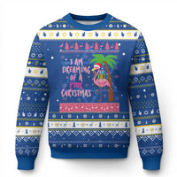 I Am Dreaming Of A Pink Christmas Hanukkah Ugly Sweater Family Trip Santa Flamingo Palm Tree Ugly Xmas - Wonder Print Shop