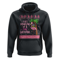 I Am Dreaming Of A Pink Christmas Hoodie Family Trip Santa Flamingo Palm Tree Ugly Xmas - Wonder Print Shop