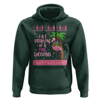 I Am Dreaming Of A Pink Christmas Hoodie Family Trip Santa Flamingo Palm Tree Ugly Xmas - Wonder Print Shop